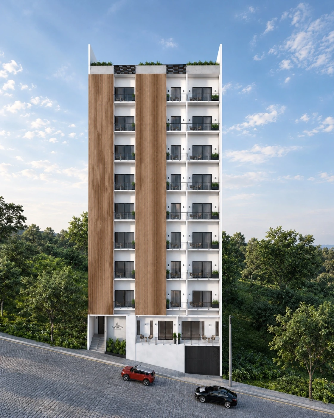 Vista frontal de Abasolo Residence