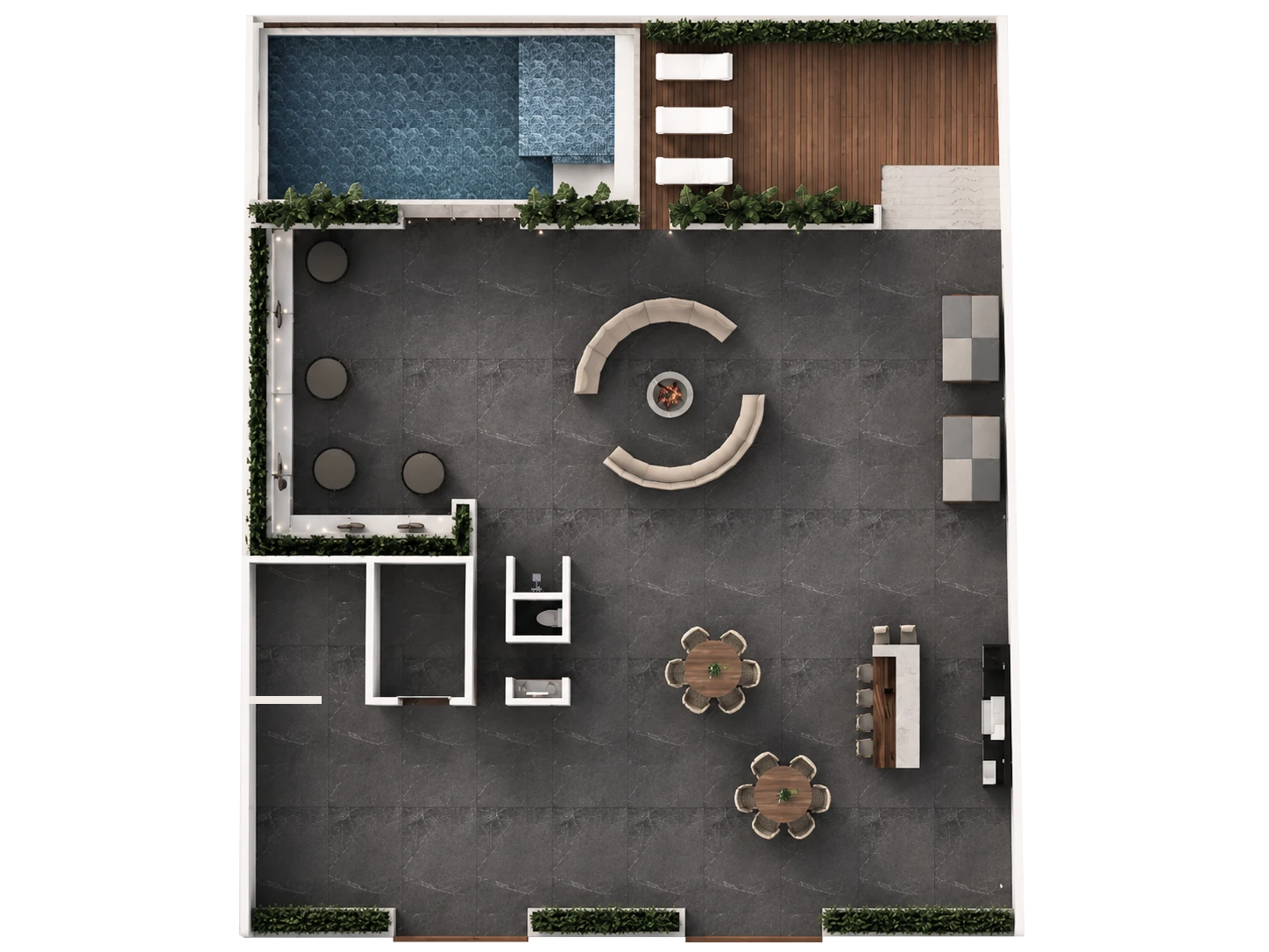 Plano de amenidades de Abasolo Residence